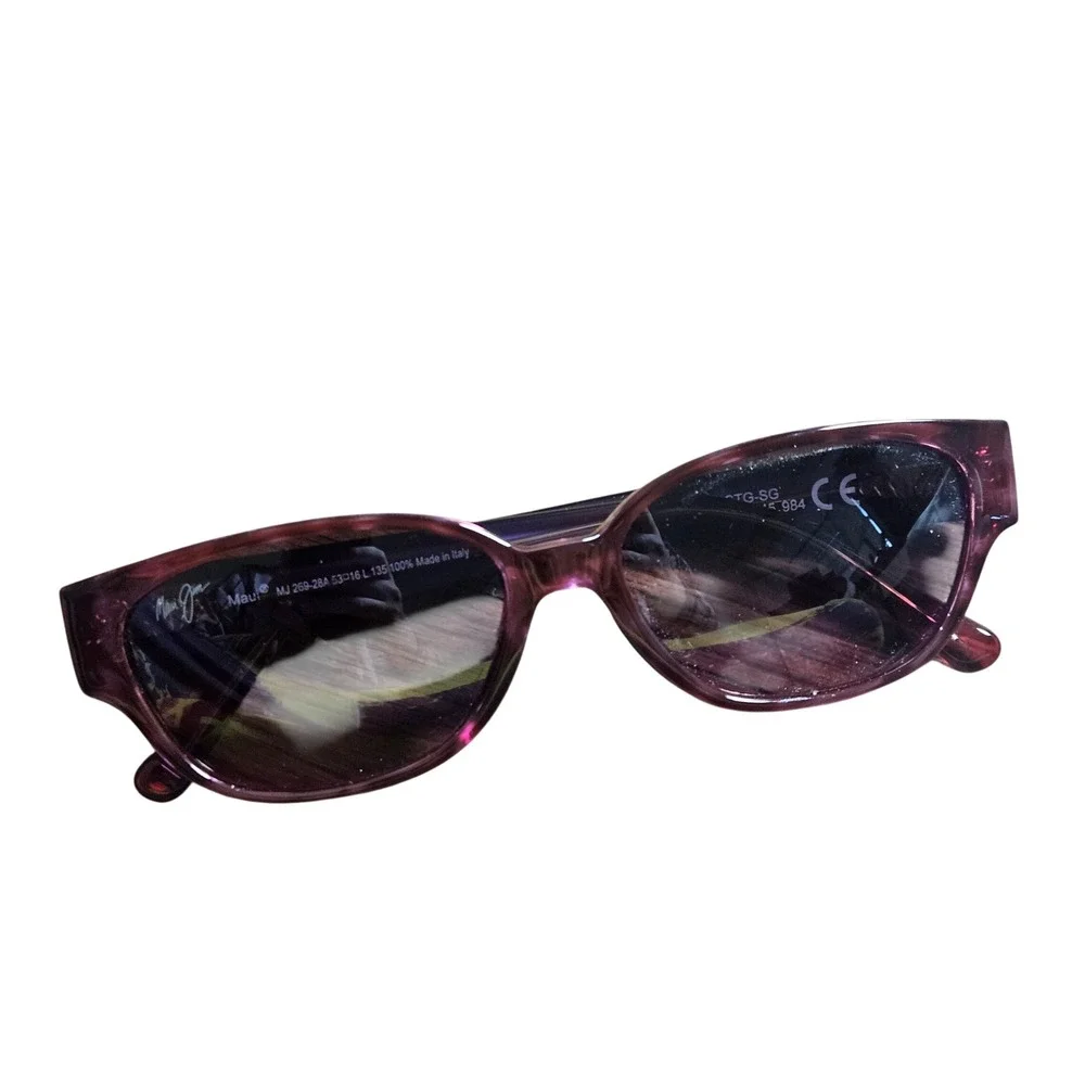 Maui Jim Anini Beach Pink Purple Oval Polarized Sunglasses MJ 269-28A Italy